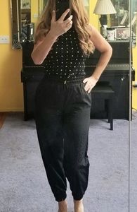 Zara Satin Effect Jaquard Jogger. Medium